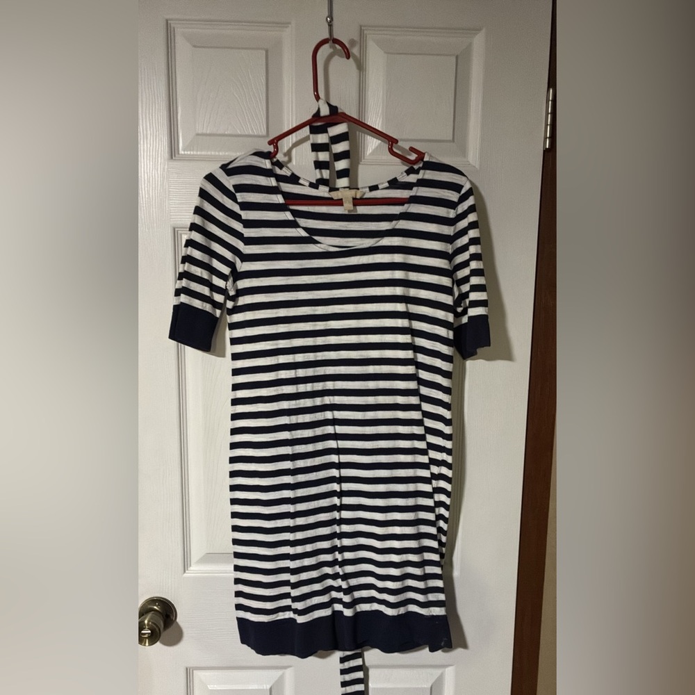 Banana Republic Navy and White Striped Dress